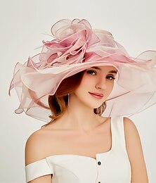 halpa -Organza Kentuckyn Derby-hattu / fascinators / Pään koriste kanssa Porrastettu 1 Kappale Juhlat / Liiketoiminta / Seremoniat / Häät / Teekutsut Päähine