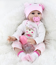 abordables -NPKCOLLECTION 22 pulgada Muñecas reborn Juguete para Bebés y Niños Pequeños Bebés Niñas Muñeca renacida Recién nacido natural Encantador Interacción padre-hijo Pestañas aplicadas a mano con ropa y