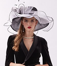 abordables -Sombreros derby para mujer, sombrero fedora de ala ancha para el sol, sombrero cloche kentucky fascinator, sombreros para mujer, sombreros de organza para fiesta de té, sombreros nupciales para iglesia