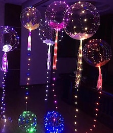 preiswerte -LED-Ballons leuchten Bobo-Ballons warmweiß bunt leuchtend transparente Blase 20/10 / 4pcs LED-Leuchtballons Indoor-Outdoor-Dekoration Geburtstagsfeier Hochzeitsdekoration Weihnachtsgeschenk