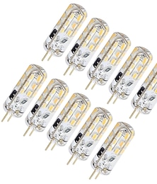 cheap -10pcs G4 Bi Pin 1.5w LED Corn Light Bulbs 130lm 15W T3 Halogen Bulb Equivalent 150LM SMD 3014 Warm Cold White for RV Ceiling Fans Lighting DC 12V