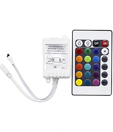 halpa -LED Strip Lights DIY Controller 24 Keys IR RGB Control Box Receiver IR Remote Dimmer DC12V 6A For RGB 2835 3528 5050 Beads