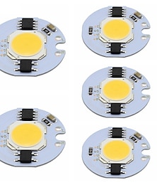 abordables -5 piezas COB Luminoso Manualidades Aluminio Chip LED para DIY Proyector de luz de inundación LED 5 W