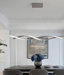 abordables -2 lumières 80/100cm led suspension design vague aluminium spoutnik linéaire île finitions peintes curl moderne simple 110-120v 220-240v