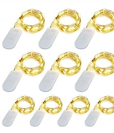 economico -elegante festa di ricevimento di nozze 10 confezioni di luci a led a forma di fata da 1 m 10 led filo di rame argentato per decorazione camera da letto matrimonio festa regalo di festa