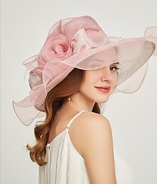 cheap -Organza Headwear with Flower / Ruffle 1 PC Wedding / Sports & Outdoor / Tea Party Headpiece