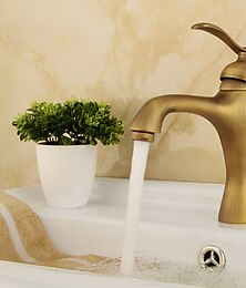 abordables -robinet de lavabo de salle de bain - robinets de bain à une poignée en laiton antique classique