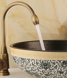 abordables -grifo del lavabo del baño - juego de grifos / juego central de latón antiguo generalizado grifos de baño de una sola manija con un orificio
