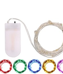 baratos -Luzes de corda de 3 m 30 leds 1 pc branco quente, várias cores à prova d'água baterias decorativas para festas alimentadas