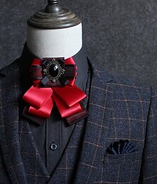 זול -עניבת פרפר למסיבה לגברים בלוק שחור צהוב אדום/צבע אחיד 2024