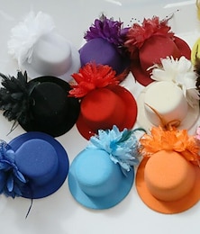 billiga -tyll / fjäder fascinators kentucky derby hatt med 1 st bröllop / speciellt tillfälle / teparty headpiece
