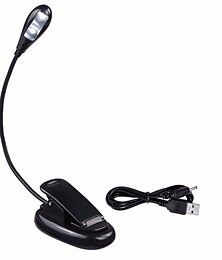 economico -led clip sul libro lettura lampada da letto lampada da lettura portatile ricaricabile 1w flessibile 360 ° usb batterie aaa per computer