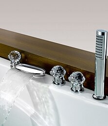 abordables -Grifo de bañera - Moderno Cromo Bañera romana Válvula Latón Bath Shower Mixer Taps