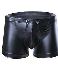 billiga -Herr 1-pack Underkläder Boxershorts Nit Nylon Låg Midja Vanligt Svart