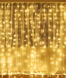 billige -elegant bryllupsmottak fest julepynt bryllupspynt lys 3mx2m 240leds hvit varm hvit flerfarget lys soverom hjemme innendørs utendørs dekor gardin lys