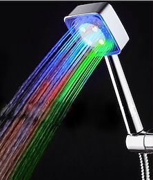 abordables -pommeau de douche à led changeant de couleur 2 mode d'eau 7 couleurs lueur lumière changeant automatiquement pommeau de douche à main