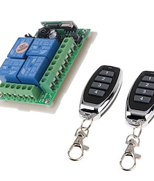 billige -dc12v 4ch trådløs fjernkontrollbryter / smart relémottaker 10a relé / momentant / veksle / låst arbeidsvei kan endre / 433mhz enkelt å installere / dc12v strøm på / av