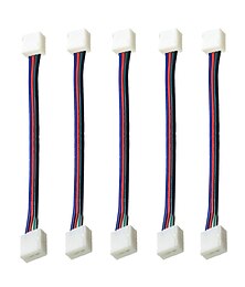 economico -zdm 5 pezzi impermeabile rgb 5050 led light strip connector 4 pins 10 mm wide strip to strip jumper wire solderless