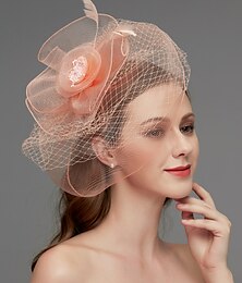 Χαμηλού Κόστους -net fascinators kentucky derby καπέλο / κάλυμμα κεφαλής / headpiece με φτερό / λουλούδι / τελειώματα 1 pc γάμος / ειδική περίσταση / κεφαλή ημέρας γυναικών