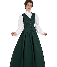 abordables -Victorienne Années 1910 Édouardien Longueur au sol Robe Costume de fête Robe de Bal Grande taille Juliette Duchesse Déesse Cerridwen Grande Taille Plume Couleur Unie Robe de bal Col rond Femmes Royal