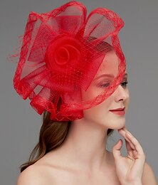 economico -netto fascinators kentucky derby cappello / copricapo / copricapo con piume / fiori / rifiniture 1 pezzo matrimonio / occasione speciale / copricapo tea party