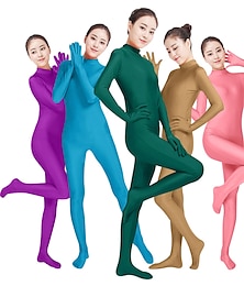 abordables -Zentai Suits Catsuit Skin Suit Adults' Lycra® Cosplay Costumes Charm Lovers Fashion Men's Women's Solid Colored Fashion Halloween Carnival Masquerade / High Elasticity