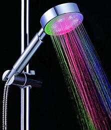 olcso -led zuhanyfej színváltó 2 víz üzemmód 7 színű világító fény automatikusan változó kézi zuhanyfej