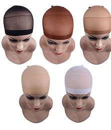 billige -paryk caps til kvinder blandet materiale strømpe paryk cap forlænger stik let at bære / holdbar jul / halloween / daglig basic / mode nøgen mørk brun#2 brun 2 stk