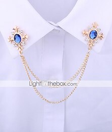 abordables -Homme Cristal Broche Oreille Créatif Verticale Gros Fantaisie Franges basique Mode Roche Strass Broche Bijoux Bleu Noir Pour Mariage Plein Air Quotidien Travail Soirée