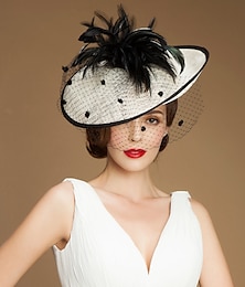 levne -čelenky fascinátory kentucky derby klobouk 100% len kbelík klobouk podšálek klobouk zvláštní příležitost párty / večerní koktejl královský astcot s peřím pokrývka hlavy