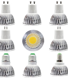 baratos -9pcs 12w led lâmpada holofote 1200lm e14 e26 e27 gu10 gu5.3 cob regulável branco quente luz do dia luz do dia (equivalente a halogênio 90w)