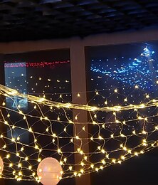 levne -elegantní svatební recepce party LED síťová světla 192 LED 3mx2m venkovní voděodolná řetězová světla pro vánoční svatební výzdobu pohádkové provázkové světlo venkovní dekorativní lampa domácí