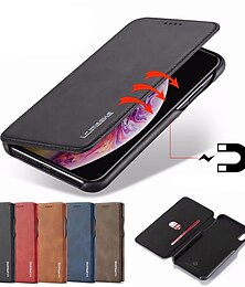 cheap -Phone Case For iPhone 15 Pro Max Plus iPhone 14 13 12 11 Pro Max Mini X XR XS Max 8 7 Plus Wallet Case Flip Cover with Stand Holder Magnetic Solid Color PC PU Leather
