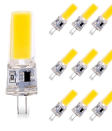 cheap -10pcs G4 6W 600lm COB LED Bi-pin Light Bulb Dimmable for Cabinet Light Ceiling Lights RV Boats Outdoor Lighting 60W Halogen Equivalent Warm White Cold White 110~120V