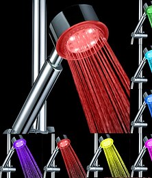 זול -צבע ראש מקלחת LED משתנה 2 מצבי מים 7 צבעים אור זוהר מחליף אוטומטית ראש מקלחת כף יד