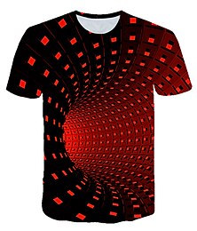 economico -Per uomo maglietta Pop art 3D Print Rotonda Nero Giallo Rosso Blu Reale Viola Stampa 3D Per uscire Manica corta 3D Stampa Abbigliamento Streetwear Essenziale