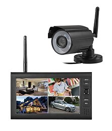 ieftine -7 inch tft digital 2.4g camere fără fir audio video monitoare pentru copii 4ch quad cctv dvr sistem de securitate cu ir noapte lumina 1 camera