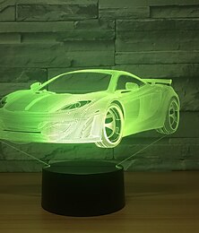お買い得  -ナイトライト レーシングカー 3DLEDイリュージョンランプ 7色調光可能 USBパワードタッチコントロール 子供向け クリエイティブ カーギフト男の子