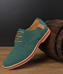 voordelige -Voor heren Oxfords Suède schoenen Comfortabele schoenen Vintage Casual Buiten Dagelijks Toimisto & ura Suède Veters Zwart Blauw Bruin Kleurenblok Lente