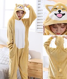 preiswerte -Erwachsene Kigurumi-Pyjamas Hund Tier Pyjamas-Einteiler Lustiges Kostüm Baumwollflanell Cosplay Für Herren und Damen Halloween Tiernachtwäsche Karikatur