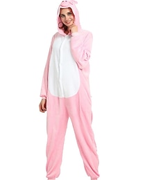 preiswerte -Karnevalskostüm 2026 Kigurumi-Pyjamas Ausgefallene Kostüme Onesie-Kostüm Tier Schwein Zeichentrick Warm Bequem Erwachsene Damen Unisex Weihnachten Halloween Karneval Party Leistung Hausbekleidung