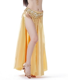 cheap -Belly Dance Skirts Lace Glitter Women's Party Performance Natural Satin