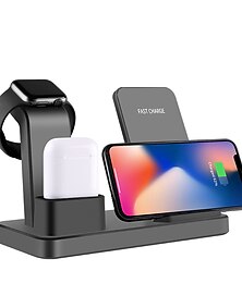 billige -trådløs lader 10w qi multifunksjon 3 i 1 hurtig trådløs lader for apple iphone watch air pods iphone 13 12 11 samsung galaxy s22 s21 s20 eller andre android smarttelefoner støtter trådløs lading