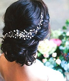cheap -Bridal Hair Combs Crystal Rhinestone Imitation Pearl Wedding Wedding Bridal With Imitation Pearl Headpiece Headwear