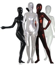 preiswerte -Glänzende Zentai-Anzüge Cosplay Kostüm Catsuit Karnevalskostüm Ganzkörperanzug Herren Damen Sex Sexy Kostüm Einfarbig Elasthan Latex Kostüm für Erwachsene