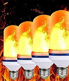 economico -4pcs e27 lampadine a fiamma a led 99 led tremolanti fiammata lampada lampadina effetto fiamma lampade antincendio emulazione decorazione natalizia festa di halloween regalo ac85-265v