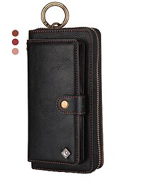 halpa -puhelin Etui Käyttötarkoitus iPhone 16 iPhone 15 Pro Max Plus iPhone 14 13 12 11 Pro Max Mini X XR XS Max 8 7 Plus Lompakkokorttikotelo Irroitettava Magneetti Koko vartalon suoja Retro aitoa nahkaa