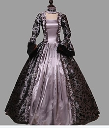 Χαμηλού Κόστους -Ροκοκό Βικτοριανό Κοκτέιλ Φόρεμα Vintage Φόρεμα Φορέματα Κοστούμι πάρτι Στολές Φόρεμα χορού Μακρύ Μακρύ Μήκος Πριγκίπισσα Γυναικεία Τετράγωνο Μεγάλα Μεγέθη Μασκάρεμα Πάρτι & Βραδινή Έξοδος Φόρεμα