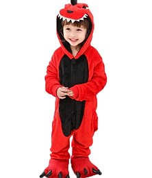 billiga -Kigurumi-pyjamas Nattkläder Kamouflage Dinosaurie Tecknat Onesie-pyjamas Rolig kostym Flanell Cosplay För Pojkar och flickor Jul Pyjamas med djur Tecknad serie