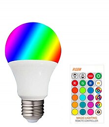abordables -1pc rgbw ampoule LED intelligente à changement de couleur e27 e26 3w lampe globe à intensité variable a50 avec contrôleur pour l'éclairage d'ambiance de fête de bar à la maison 85-265v